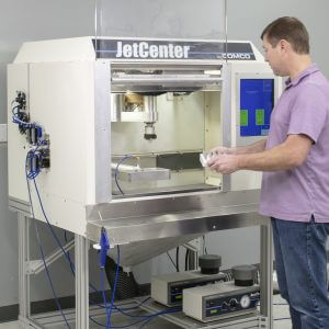 Comco JetCenter Automated MicroBlasting platform